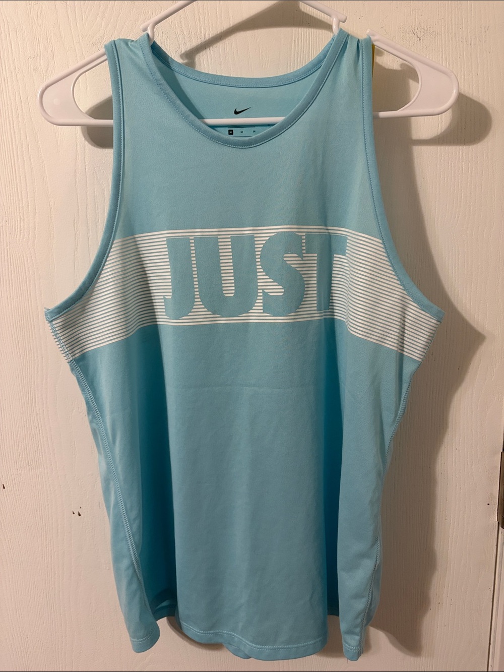 NWOT Nike "Just Do It" Aqua Blue Women's Racerback Tank Top Size Medium